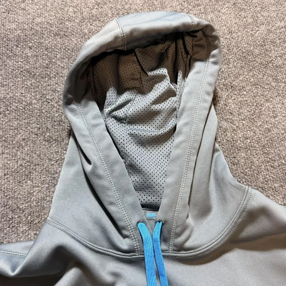 Nike Hoodie Mens XL Gray Blue Therma-Fit Pullover Fleece Athletic Sweatshirt